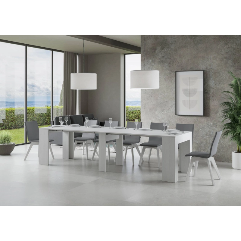 Consolle allungabile 90x49/307 cm Extra - Bianco Frassino