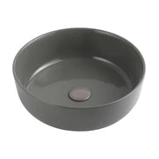 Lavabo da appoggio grigio cemento tondo 33 cm in ceramica  Zelos