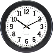 Orologio esterno da parete 30 cm, acqua resistente, facile da leggere, silenzioso, batteria alimentato, orologio da giardino per esterno, balcone, bagno, resistente alle intemperie (nero)