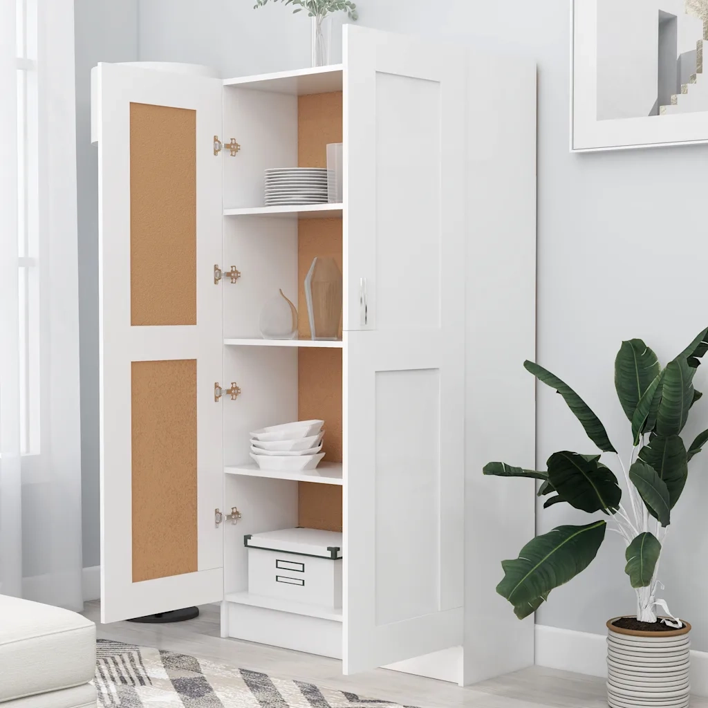 Libreria Bianca 82,5x30,5x150 cm in Legno Multistrato 802723