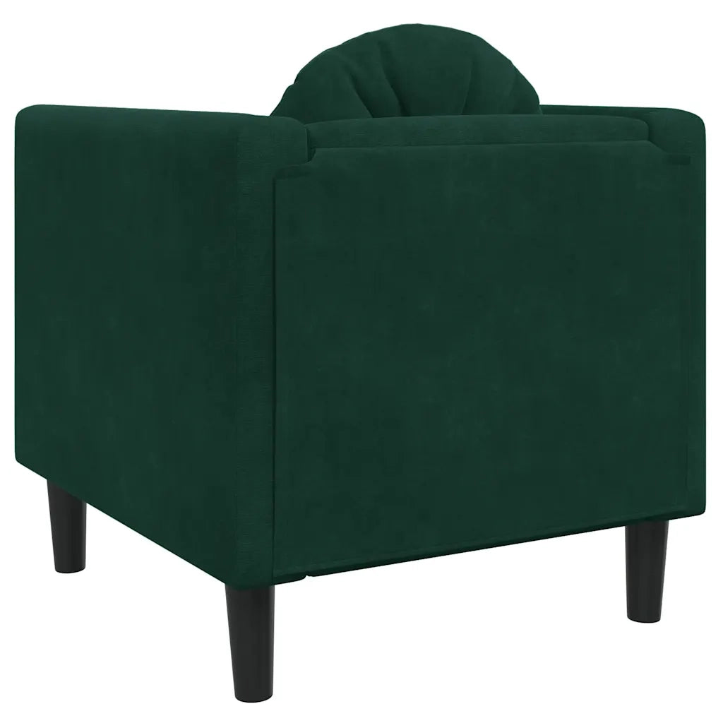 Poltrona | Sedia Relax con Cuscino Verde Scuro in Velluto