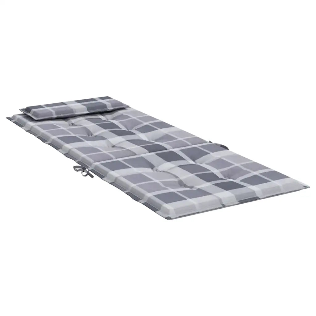 Cuscini Sedia Schienale Alto 6pz a Quadri Grigio Tessuto Oxford 361918