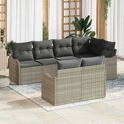 Set Divano da Giardino 7 pcs Grigio chiaro Poly Rattan 3354411