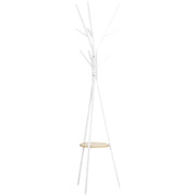 Attaccapanni Albero Vintage con Ripiano ¨C Zephmum ¨C Bianco 45x45x180 cm