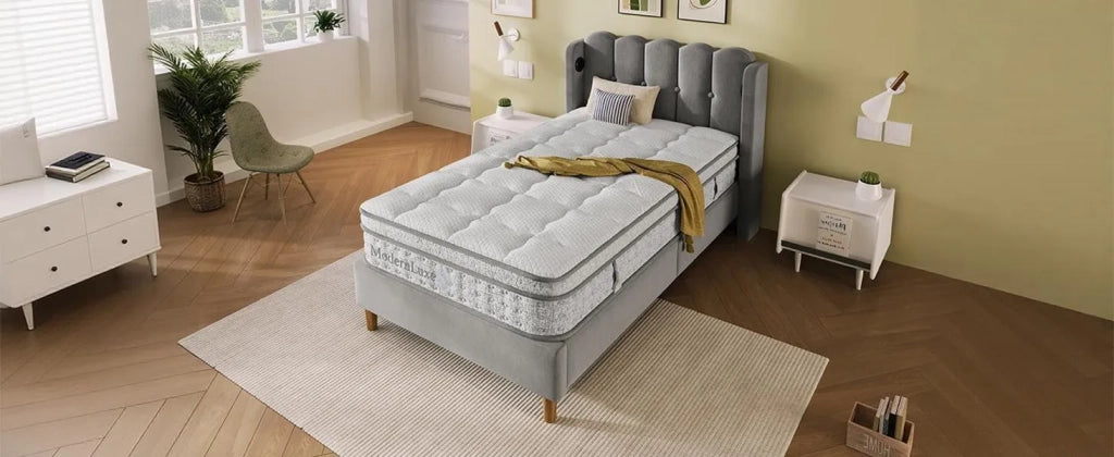 Materasso Ibrido a Molle Insacchettate 7 Zone e Waterfoam Rigidità H3 90x200x25 cm; Bianco