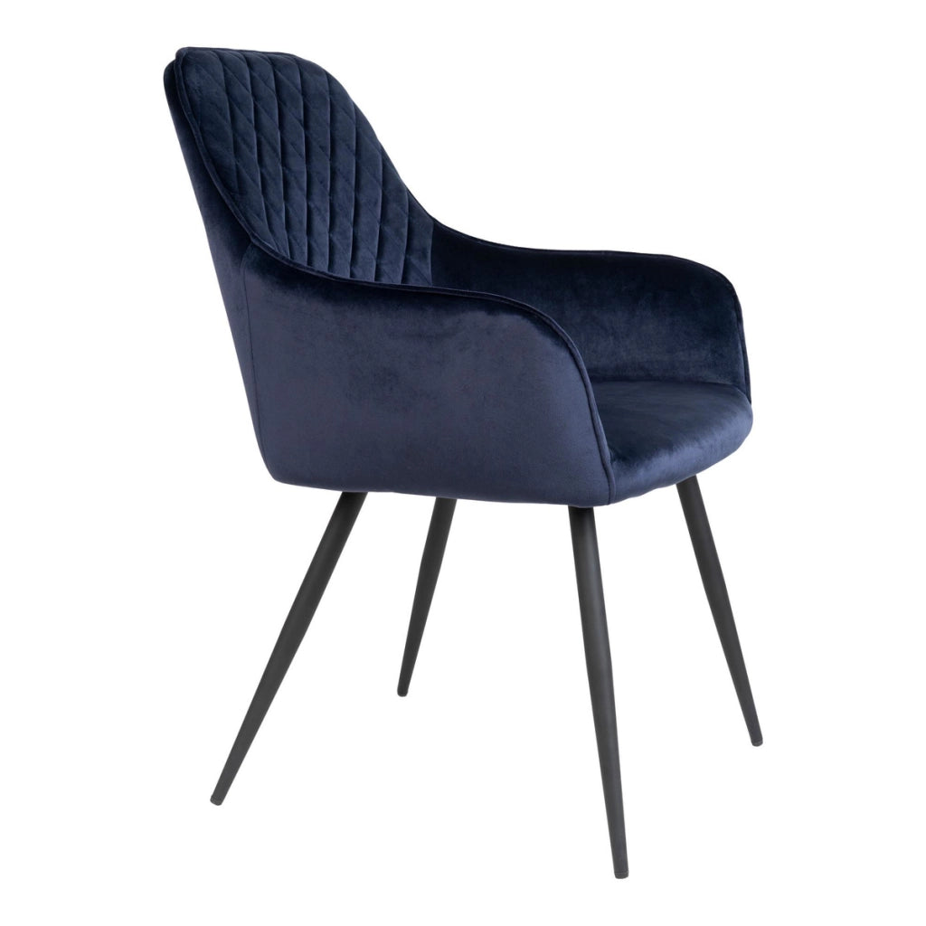 Set di 2 Sedie Harbo, Blu, Velluto, 65x57x87 cm