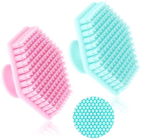 Set di 2 borsette per la pulizia del viso in silicone, borsetta per il viso in silicone, scrub corpo uomo in silicone, scrub per il viso, spazzola per la pulizia del viso per tutti i tipi di pelle, scrub per la doccia