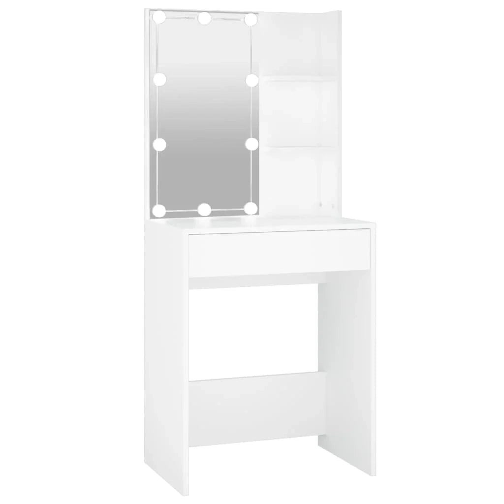 Toletta dal design contemporaneo con illuminazione a LED 60 x 40 x 140 cm bianco 02_0006244