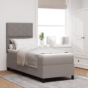 Letto con Box Spring Taupe 80x200 cm in Tessuto