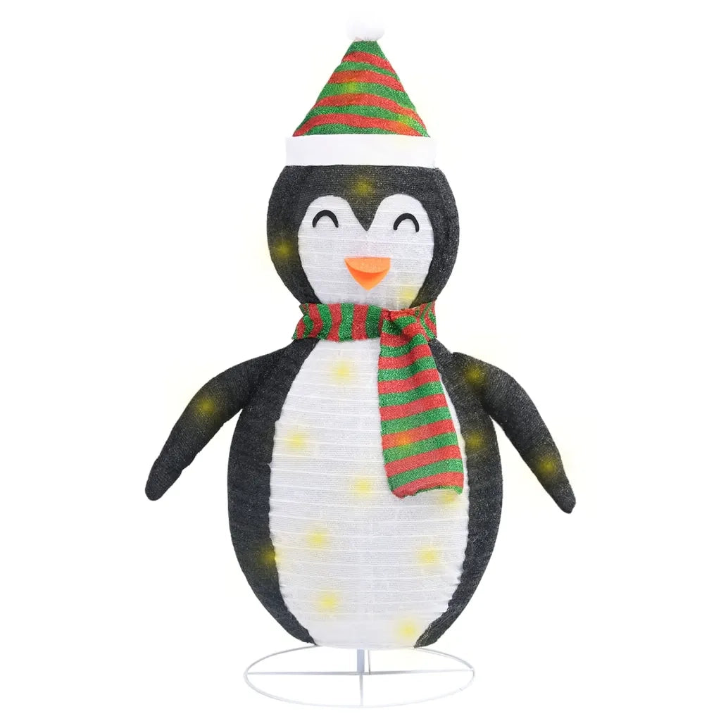 Figura Decorativa Natalizia Pinguino LED Tessuto Pregiato 90 cm 328502
