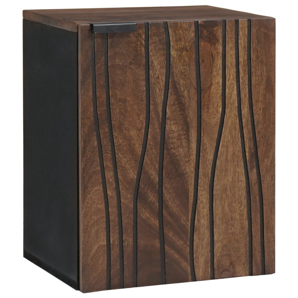 Armadio appeso da bagno 38x33.5x48 cm in legno massello e MDF