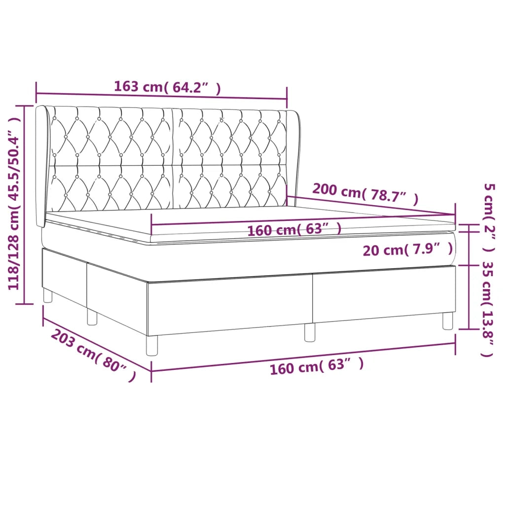 Giroletto a Molle con Materasso Crema 160x200 cm in Tessuto cod mxl 35721