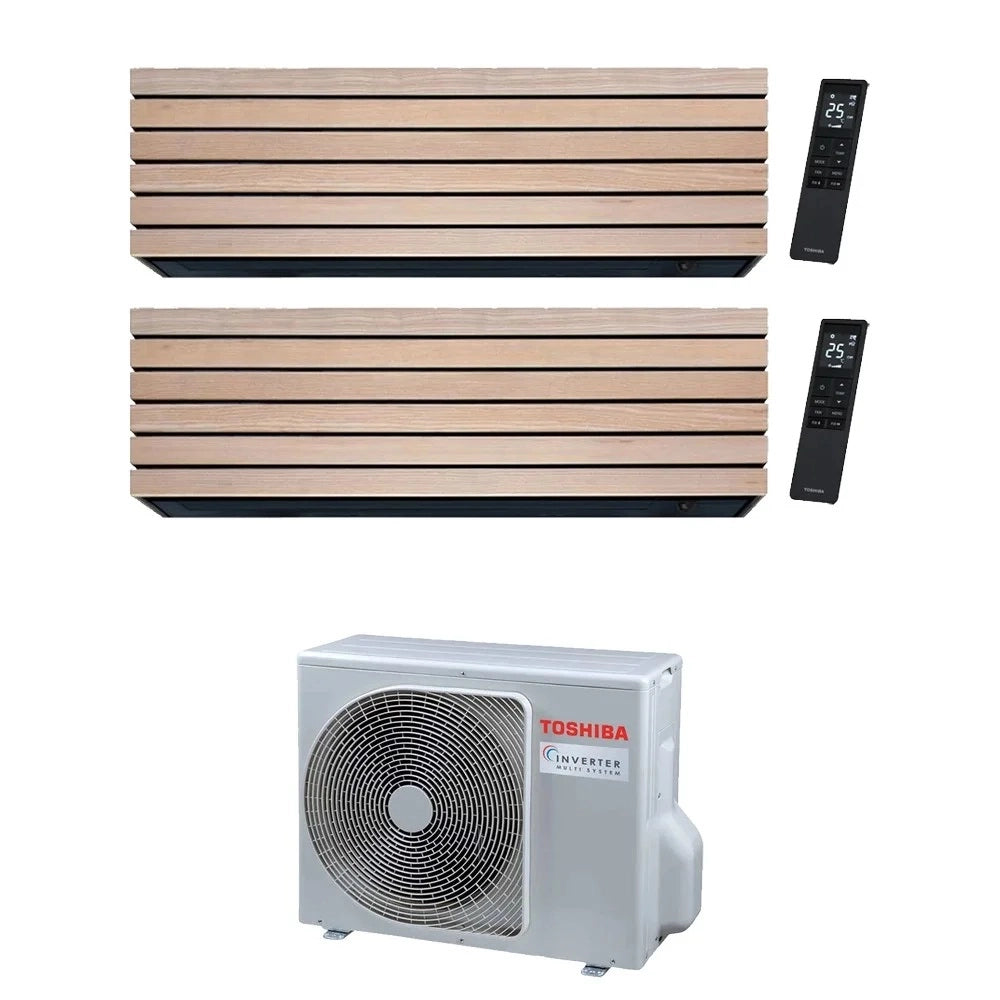 Condizionatore Dual Split Toshiba Daiseikai 10 Wood 10+18 (9+18) con RAS-2M18G3AVG-E R-32 Wi-FI Integrato