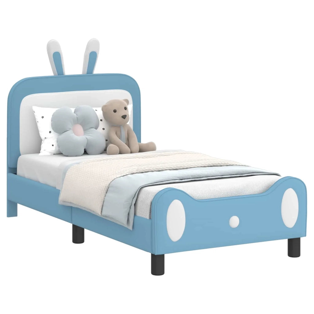 Struttura letto bambini con testata Blu 80 x 160 cm PU