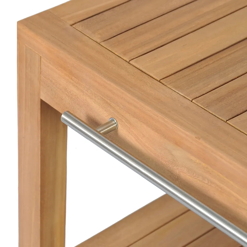 Armadietto da Bagno | Armadio da bagno in Legno di Teak con Lavabo in Marmo Crema