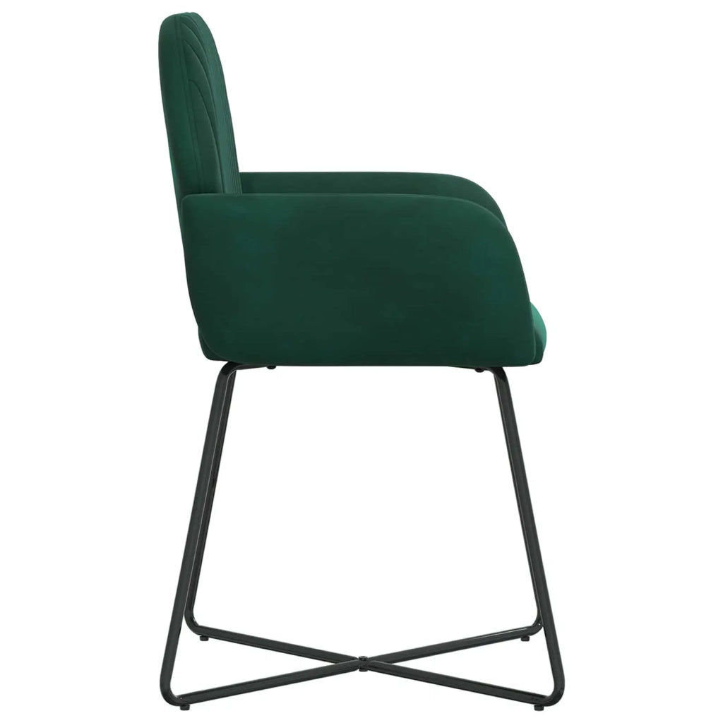 Sedie da pranzo 4 pz Velluto Verde Scuro 55 x 50 x 84 cm 3428375
