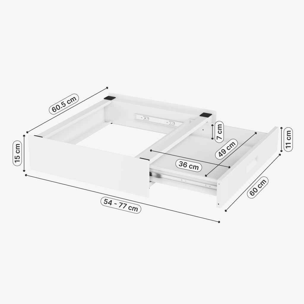 Kit di Sovrapposizione Buxton per Lavatrice e Asciugatrice con Cassetto - Bianco [en.casa]