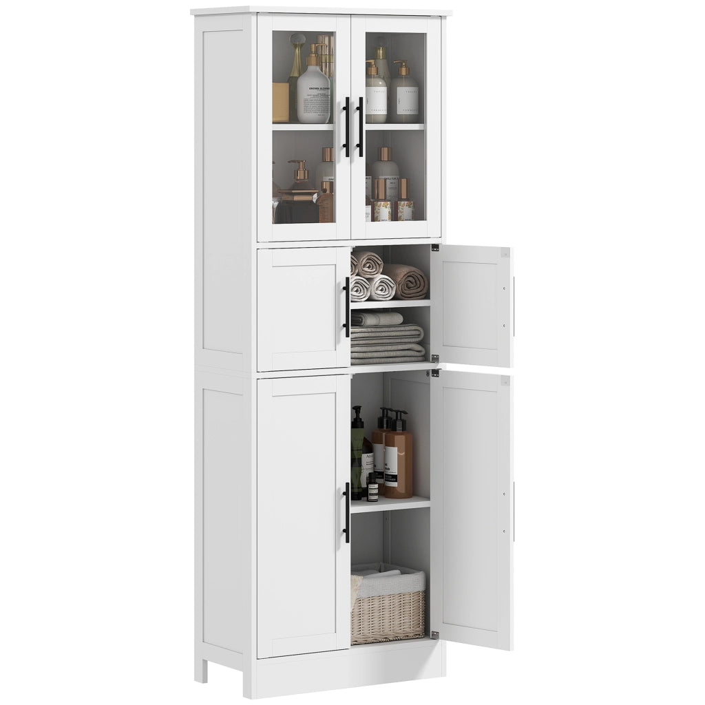 Mobile bagno 6 ante con ripiani regolabili ¨C zephmum ¨C 60x30x170 bianco