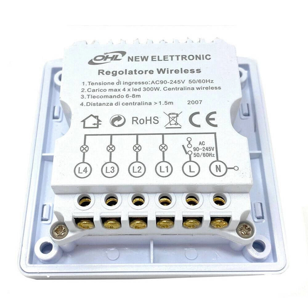 Trade Shop - Interruttore Luci Led Con Telecomando Wireless Controllo Remoto 4 Canali 220v -