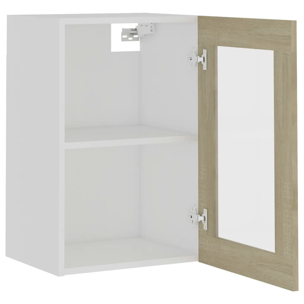 Mobile Pensile con Vetro “Lyon” Rovere Sonoma 40x31x60 cm 802508