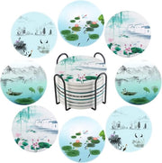 Set di 8 Decorazioni per Infusione - Assorbe L'Acqua - 10 CM - Ceramica con Gomma - Adatto per Caffè e Acqua Calda