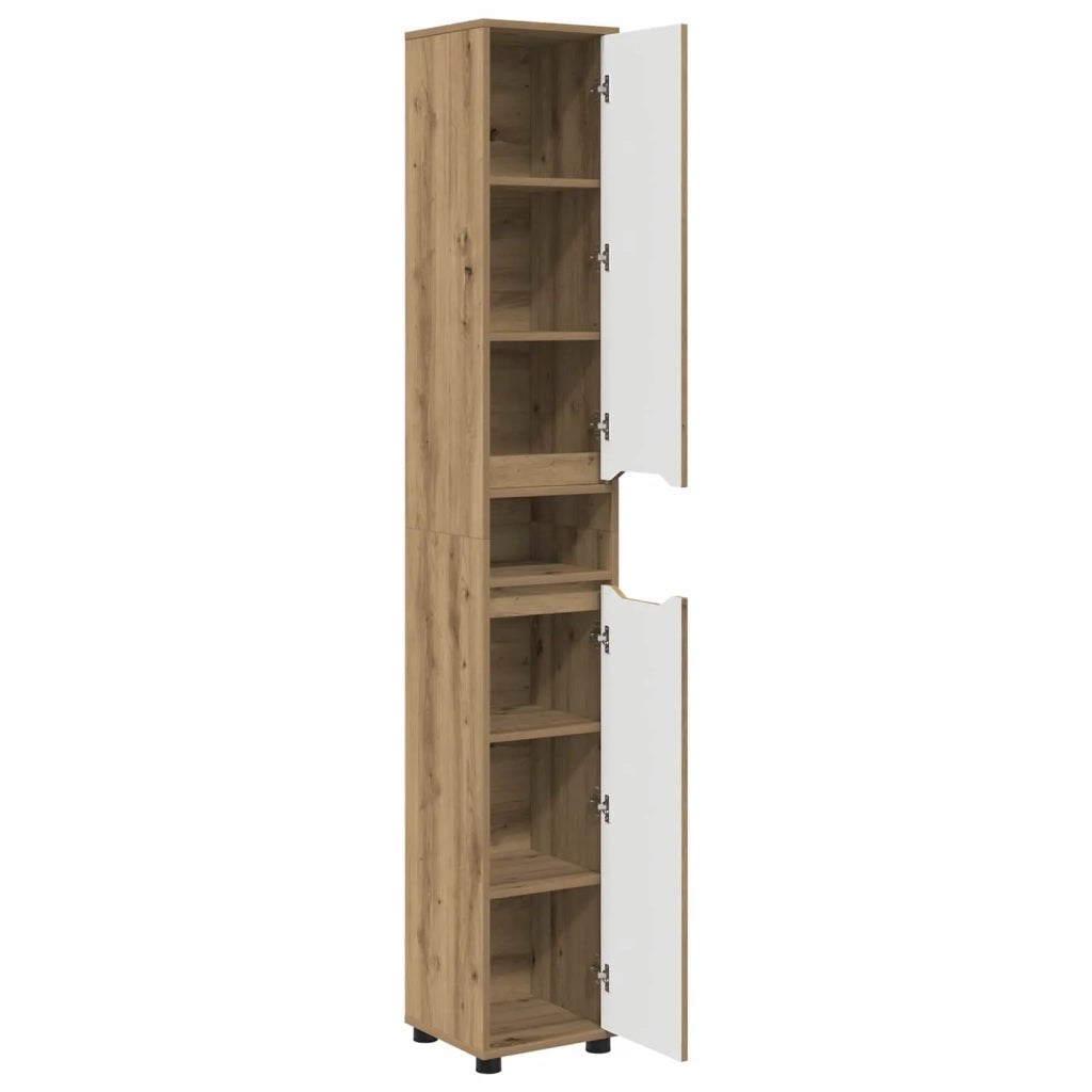 Mobile da Bagno con porta Rovere artigianale 30,5 x 30 x 195 cm 888766