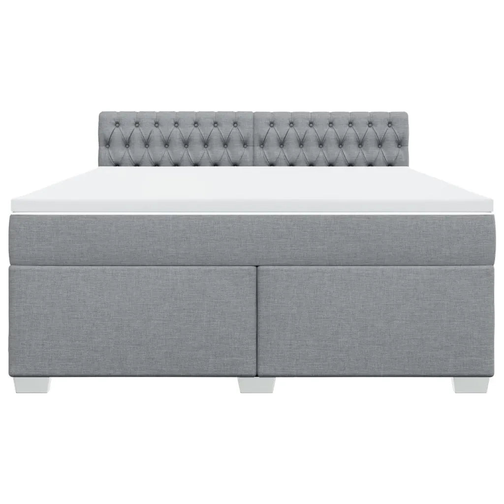 vidaXL Giroletto a Molle con Materasso Grigio Chiaro180x200 cm Tessuto