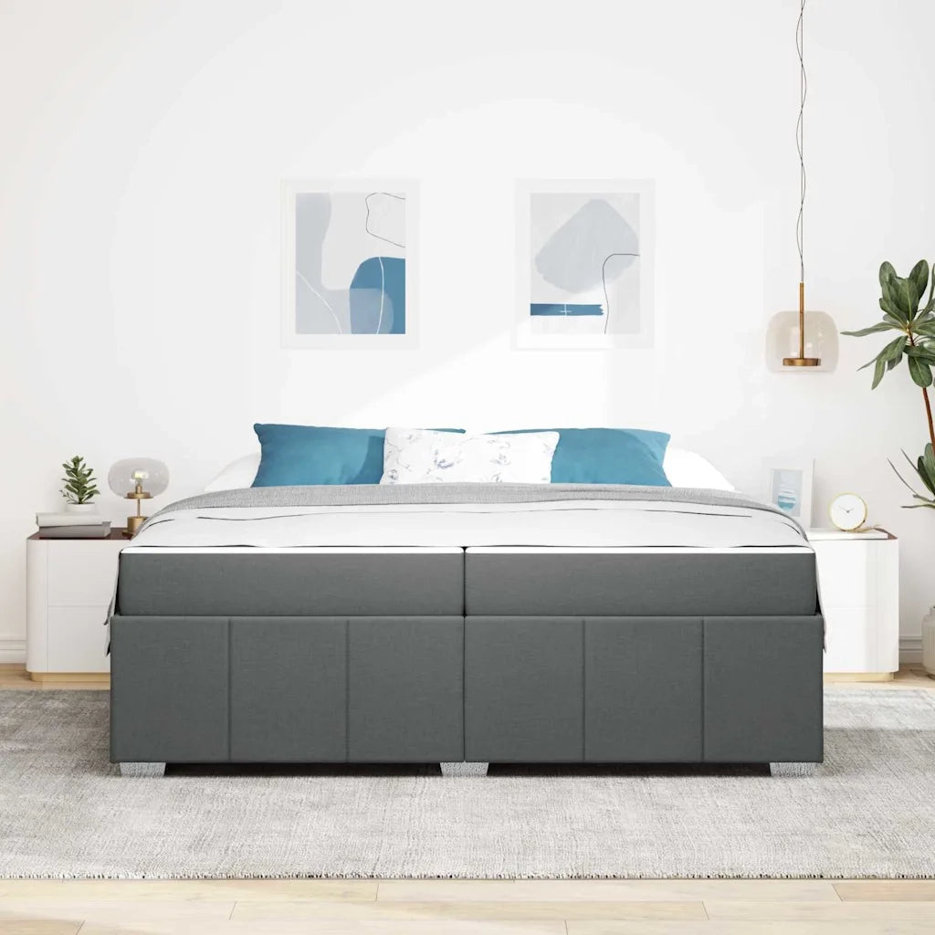 Struttura del letto Grigio scuro 200 x 200 cm Tessuto