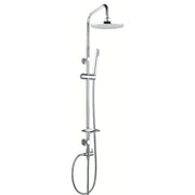 Colonna doccia attrezzata 025 ottone cromato soffione tondo doccetta *** materiale staffe a parete ottone, pezzi 1
