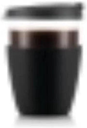 Bicchiere in vetro con coperchio e guaina in silicone - 0.4L