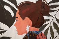 Stampa Dipinta Lady Jungle 2 80x2,8x120 cm in Legno e Tessuto