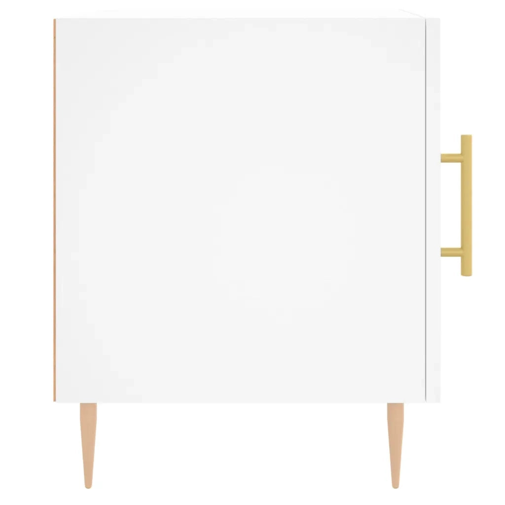 Comodino | Armadio da Notte | Mobiletto da notte Bianco 40x40x50 cm in Legno Multistrato