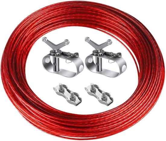 Cavo di tensione per tende da bagno, diametro 2 mm, 40 m, viti di tensione per copertura cavo da bagno, cavo di tensione con cavo in acciaio, cavo di tensione per fissaggio copertura da bagno