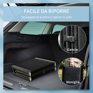Rampa per Cani Pieghevole 158x43,5x2,5 cm in MDF e Alluminio Nero