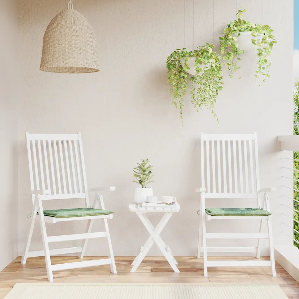 Cuscini per Sedia 2 pz Motivo a Foglie 50x50x4 cm in Tessuto 361089