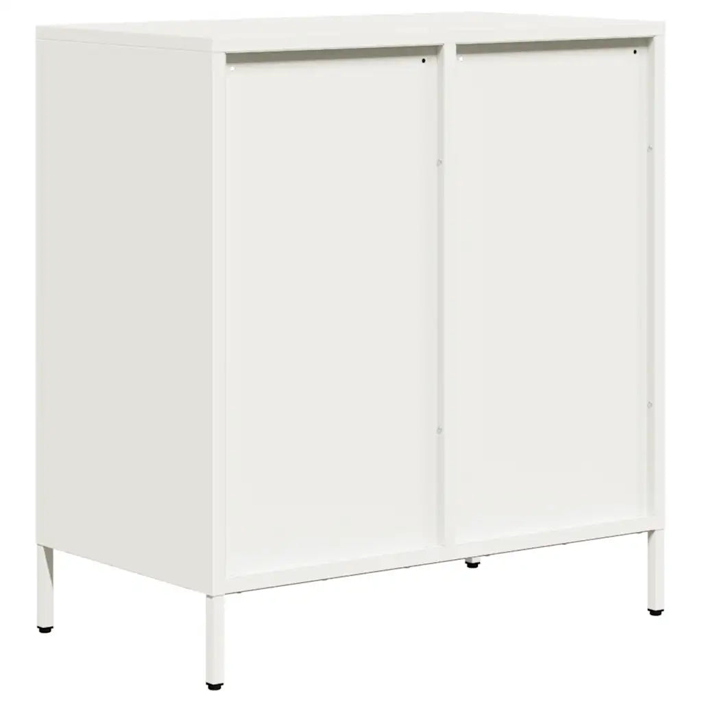 Credenza Bianca 68x39x73,5 cm in Acciaio Laminato a Freddo 851261