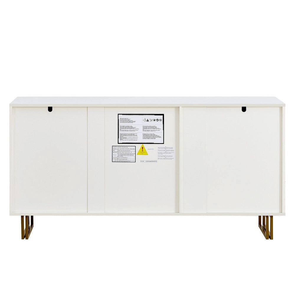 Credenza con 2 Ante e 3 Cassetti ¨C MINIMAL ¨C MDF, Gambe in Acciaio, 160 cm