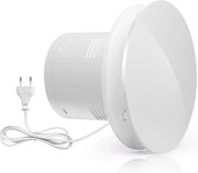 Ventilatore per bagno da 100 mm con valvola di ritorno - ventilatore silenzioso per scarico - ventilatore di tubo - 34 dB - IPX4 - 2200 giri/min - 95 m³/ora - bagno, toilette, garage, sottotetto, cantina