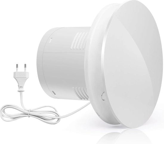 Ventilatore per bagno da 100 mm con valvola di ritorno - ventilatore silenzioso per scarico - ventilatore di tubo - 34 dB - IPX4 - 2200 giri/min - 95 m³/ora - bagno, toilette, garage, sottotetto, cantina