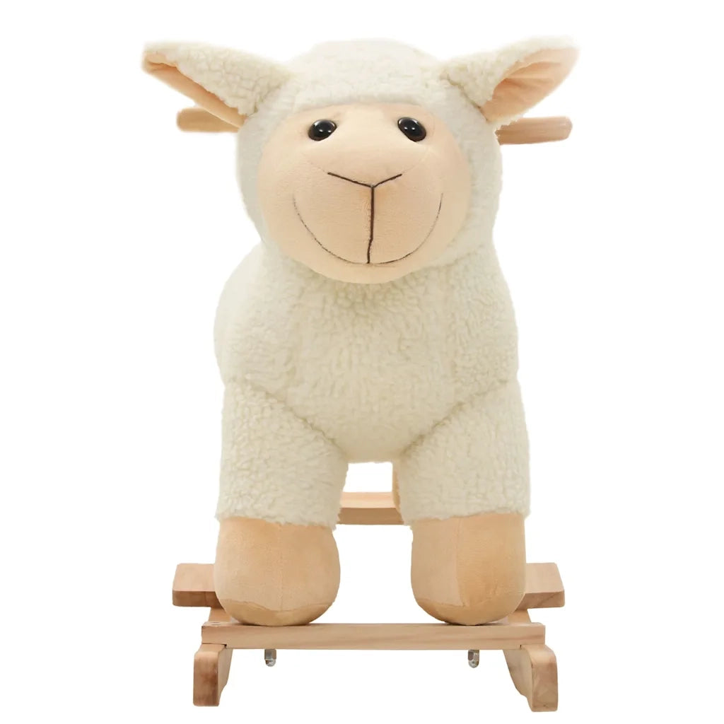 Pecora a Dondolo in Peluche 78x34x58 cm Bianca CFW2179405