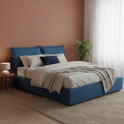 Letto Matrimoniale Amelinda, Letto Matrimoniale Materasso Incluso Made in Italy, blu