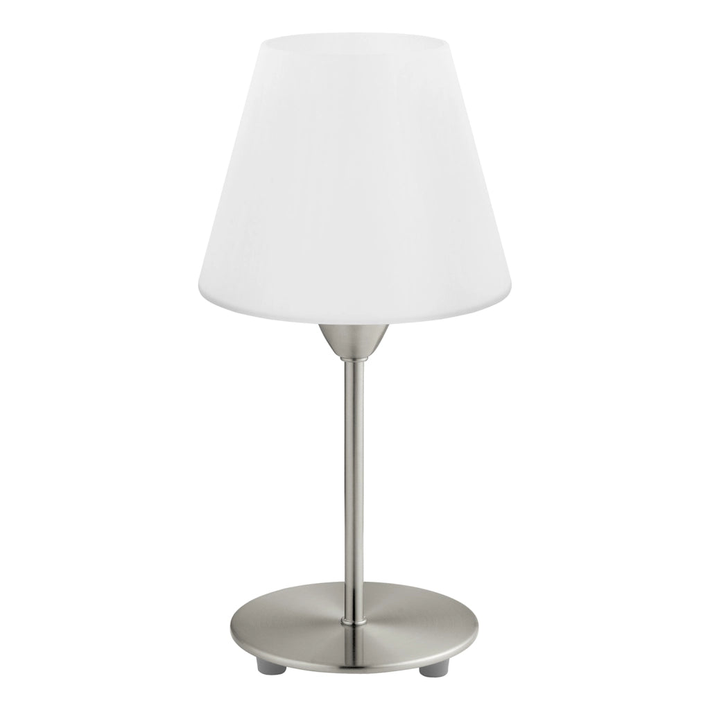 Lampada Da Tavolo Moderna Damasco 1 Acciaio Nichel Satinato 1 Luce E14