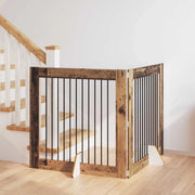 Cancello per cani con supporti 2 pcs Legno antico 100 x 100 cm 892029