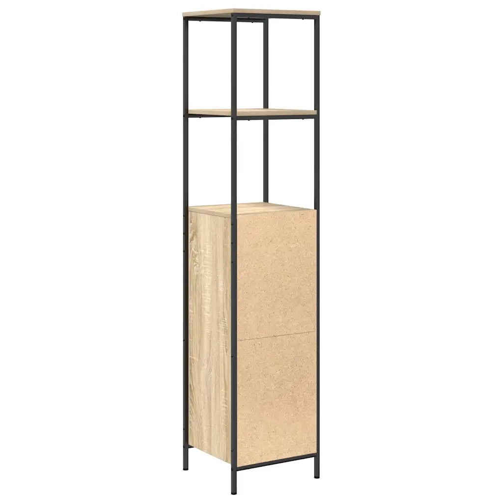 vidaXL Mobile da Bagno con Ripiani Rovere Sonoma 36x35x165 cm