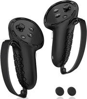 Controller Grip per Meta Quest 3S/Quest 3 - Copertura in Silicone Antiscivolo - 1 Paio Nero