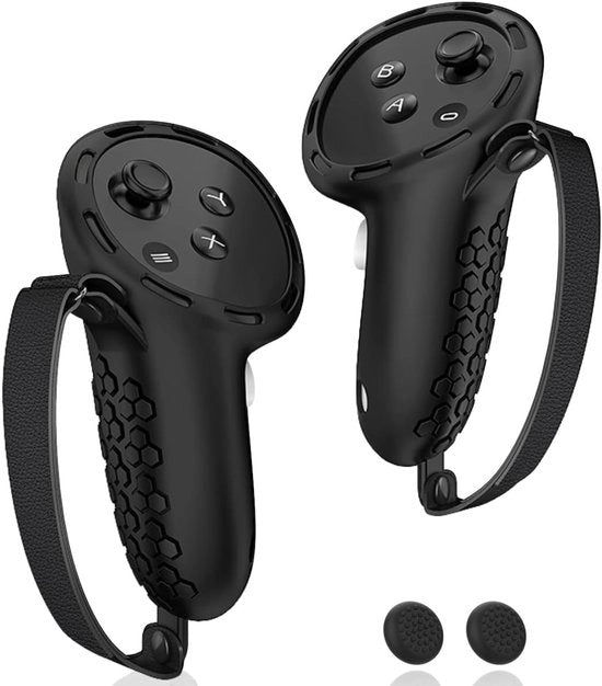 Controller Grip per Meta Quest 3S/Quest 3 - Copertura in Silicone Antiscivolo - 1 Paio Nero