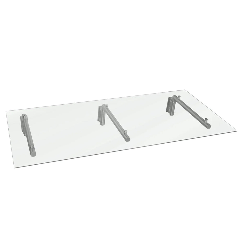 Tettoia in Vetro 180 x 80cm con Staffe in Acciaio Inossidabile per Porte Esterne