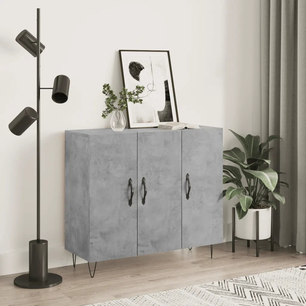 Credenza Grigio Cemento 90x34x80 cm in Legno Multistratocod mxl 103938