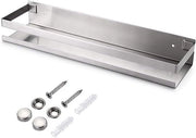 Accessorio da bagno in acciaio inossidabile a muro per organizzare la zona doccia e la zona cucina, caddy per pannelli da parete, organizzatore da appendere per bagno e cucina, (40 cm argento)
