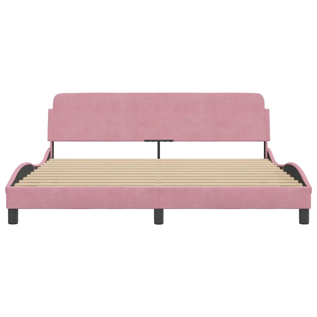 Giroletto con Testiera Dover Rosa 180x200 cm Velluto 373237